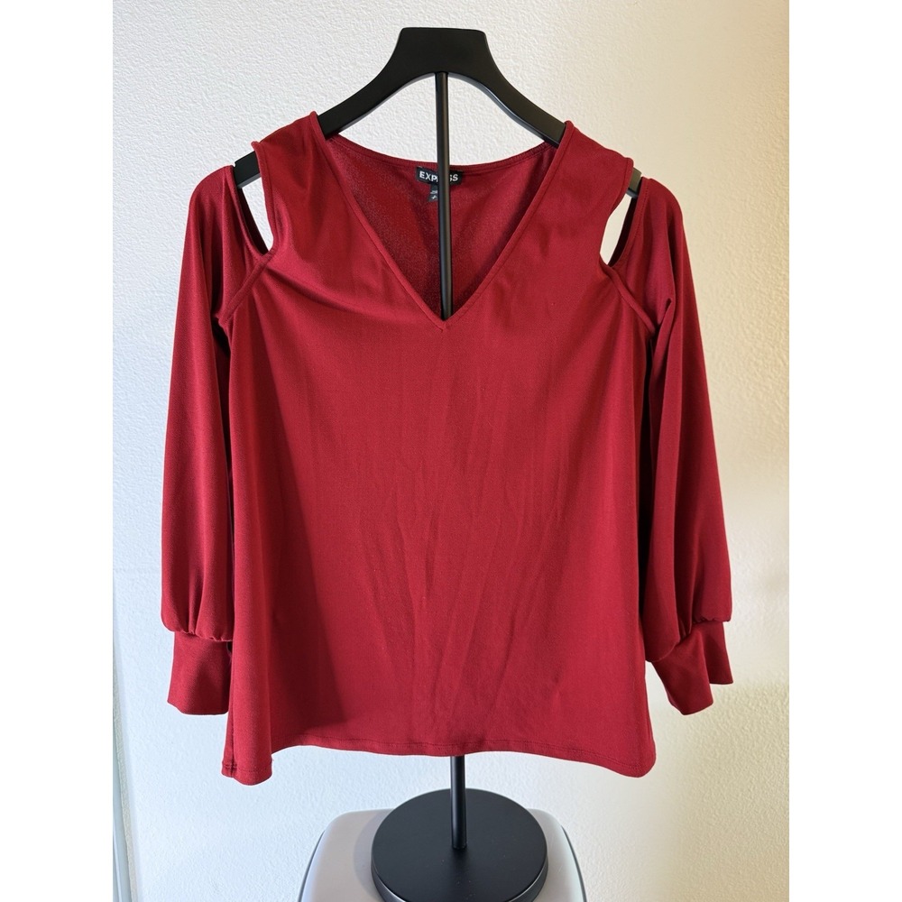 Express Women's Cold Shoulder Blouse Red Size S